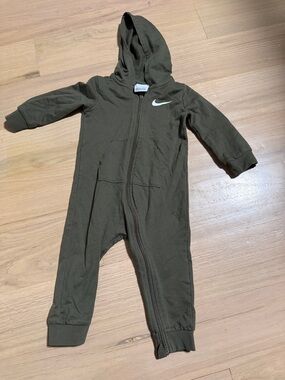 Nike Baby Olive Hooded Zipper One-Piece